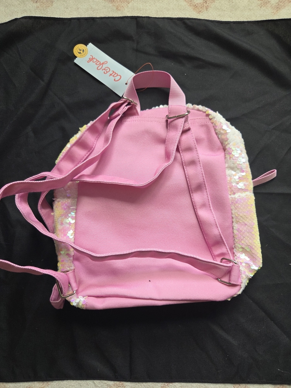 Cat & Jack Pink Sequin Unicorn Pom-Pom Kids Backpack - Picture 2 of 3